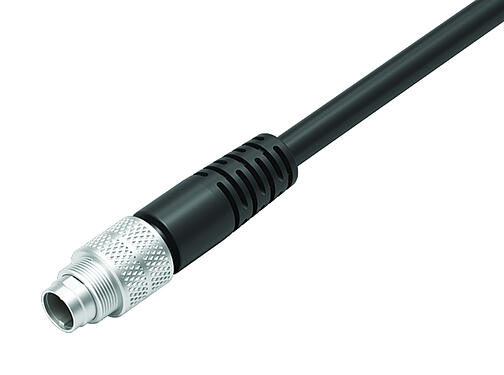插图 79 1405 12 03 - M9 直头针头电缆连接器, 极数: 3, 屏蔽, 预铸电缆, IP67, PUR, 黑色, 5x0.25mm², 2m