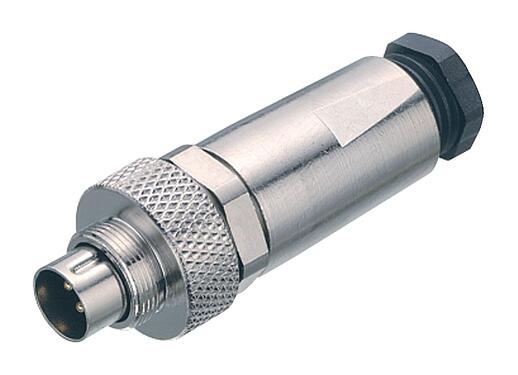 插图 M9 直头针头电缆连接器, 极数: 8, 3.5-5.0mm, 可接屏蔽, 焊接, IP67, 带防护袖口