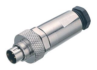 M9 Male cable connector, Contacts: 8, 3.5-5.0 mm, shieldable, solder, IP67, with shielding cuff