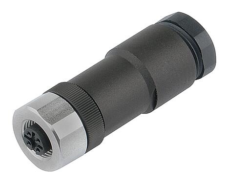 插图 99 0430 287 04 - M12 双出口孔头带电缆连接器, 极数: 4, 2.1-3.0 mm (2 电缆), 非屏蔽, 螺钉接线, IP67, UL