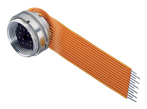 Illustration M16 Female panel mount connector, Contacts: 12 (12-a), unshielded, THT, IP40, M18x0,75, Rear mounting