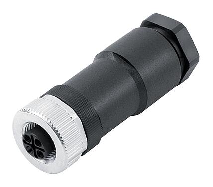 插图 M12 直头孔头电缆连接器, 极数: 2+PE, 8.0-10.0mm, 非屏蔽, 螺钉接线, IP67, UL 2238