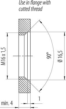 Assembly instructions / Panel cut-out M12 Female cable connector, Contacts: 8, 5.5-9.0 mm, shieldable, IDC, IP67