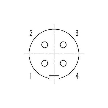 联系安排 (外掛程式側) 09 4912 015 04 - Push Pull 孔头法兰座, 极数: 4, 非屏蔽, 焊接, IP67