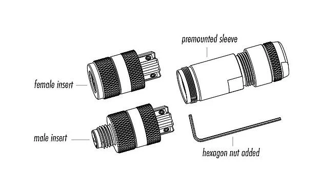 Component part drawing 99 3369 100 04 - M8 Male cable connector, Contacts: 4, 4.0-5.5 mm, shieldable, screw clamp, IP67