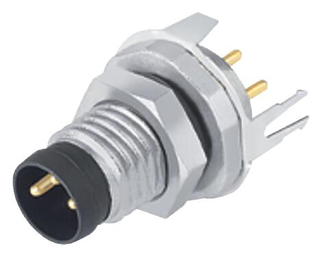 Illustration 86 6319 1120 00004 - M8 Male panel mount connector, Contacts: 4, shieldable, THT, IP67, UL, Front mounting
