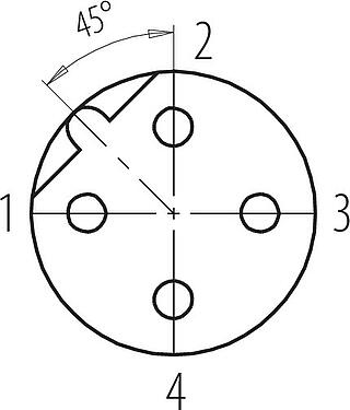 联系安排 (外掛程式側) M12 直头孔头电缆连接器, 极数: 4, 5.5-8.6mm, 可接屏蔽, 螺钉接线, IP68/IP69K, UL 2238, Ecolab, 不锈钢, 带防护环
