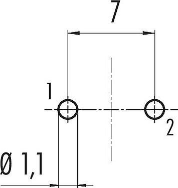 导体结构 M16 孔头法兰座, 极数: 2 (02-a), 非屏蔽, THT, IP40, M18x0,75, 後壁安裝