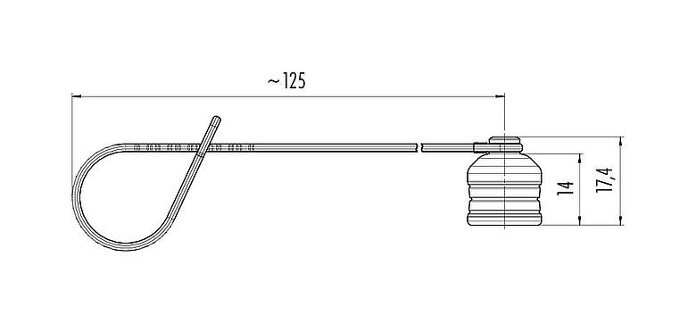 Scale drawing 08 2965 000 000 - Push-pull - protective cap for male cable connector/ female cable connector; Series 430