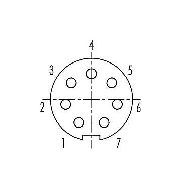 Contact arrangement (Plug-in side) 99 4926 00 07 - Push Pull Female cable connector, Contacts: 7, 3.5-5.0 mm, shieldable, solder, IP67