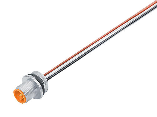 Illustration 76 0231 0011 00205-0200 - M12 Male panel mount connector, Contacts: 5, unshielded, single wires, IP68, UL, M16x1.5