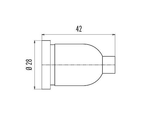 Scale drawing 16 0565 00 00 - RD24 - Protective cap for connection side flange connector with screw connection; series 692/693