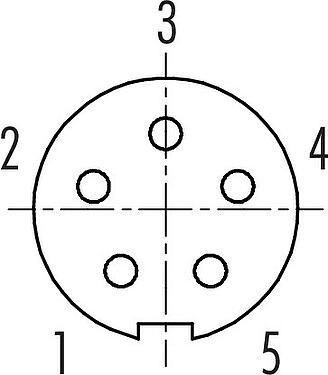 联系安排 (外掛程式側) 卡扣式 孔头法兰座, 极数: 5, 非屏蔽, 焊接, IP40, M10x0.75, 板前安装