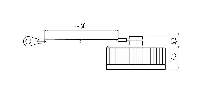 Scale drawing Protecting cap, IP65, for male panel mount connector, O-ring glued in