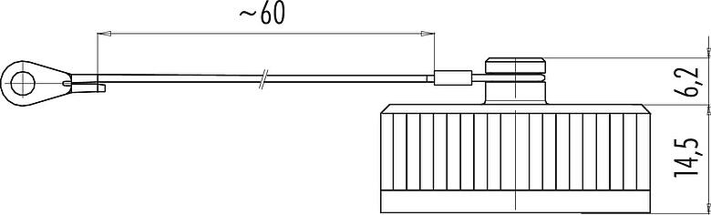 Scale drawing Protecting cap, IP65, for male panel mount connector, O-ring glued in