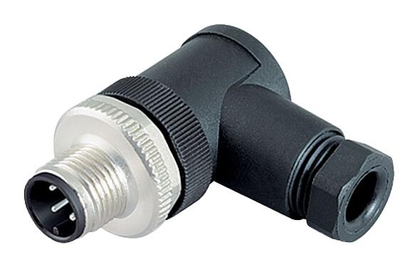 Illustration M12 Male angled connector, Contacts: 5, 4.0-6.0 mm, unshielded, screw clamp, IP67, UL 2238
