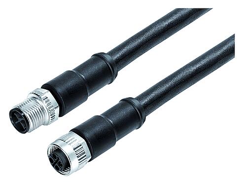 插图 77 0690 0689 50704-0200 - M12/M12 连接线束 针头电缆连接器 -孔头带电缆连接器, 极数: 3+PE, 非屏蔽, 预铸电缆, IP68, M12x1.0, PUR, 黑色, 4x1.50mm², 2m