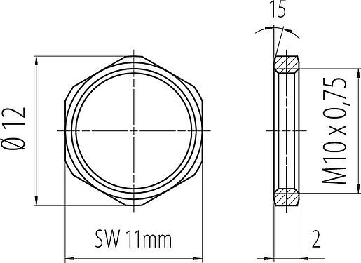 Scale drawing M10x0.75