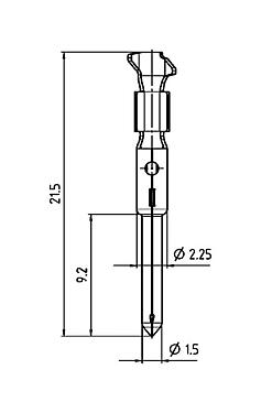 Scale drawing 61 0796 098 00 - M16 IP40 / M16 IP67 / Bayonet HEC - Pin contact, 50 pcs. single; Series 423/425/581/680/682/696/723