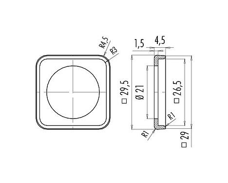 Scale drawing 16 8114 000 - Type A - Profile gasket, NBR black; Series 210