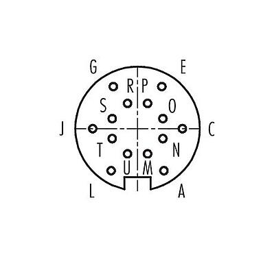 联系安排 (外掛程式側) 09 0454 00 14 - M16 孔头法兰座, 极数: 14 (14-b), 非屏蔽, 焊接, IP67, UL
