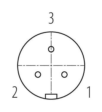 Contact arrangement (Plug-in side) Snap-In Female cable connector, Contacts: 3, 6.0-8.0 mm, unshielded, solder, IP67, UL 2238, VDE