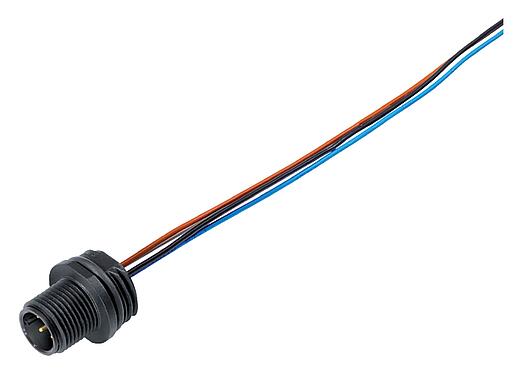Illustration 76 4331 0011 00004-0200 - M12 Male panel mount connector, Contacts: 4, unshielded, single wires, IP67, UL, M16x1.5