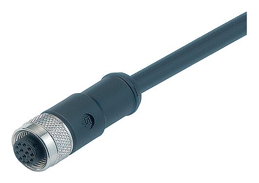 插图 79 3480 970 08 - 极数：8，电缆插座M12，适用于M8 4路分配器，PUR，电缆长度2米。