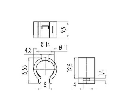 Scale drawing Safety clip