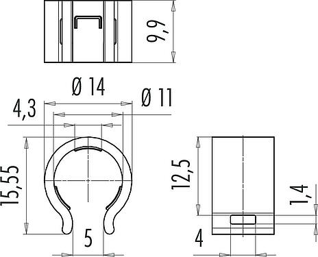 Scale drawing Safety clip