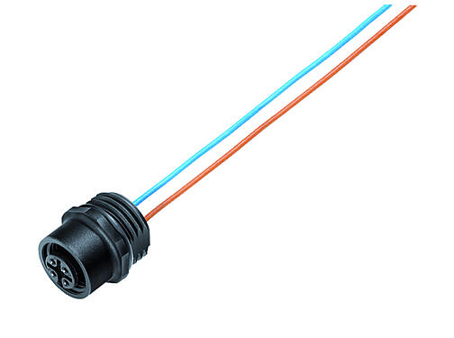 Illustration 76 4332 0111 00012-0200 - M12 Female panel mount connector, Contacts: 12, unshielded, single wires, IP67, UL, M16x1.5