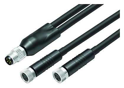 Automation Technology - Sensors and Actuators--male duo connector - 2 female cable connectors_765_VL_DUO_M8_M8_gerade_Kabel_dick