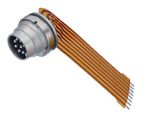 Illustration M16 Male panel mount connector, Contacts: 7 (07-a), unshielded, THT, IP67, M18x0,75, Rear mounting, potted