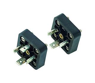 Male power connector, Contacts: 3+PE, unshielded, solder, IP40 without seal, UL, ESTI+, VDE