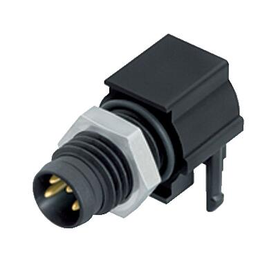 Illustration 99 3391 282 04 - M8 Male angled panel mount connector, Contacts: 4, unshielded, THR, IP67, UL, Front mounting