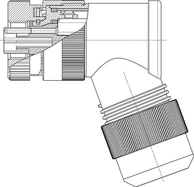 比例图 M12 弯角孔头电缆连接器, 极数: 4+PE, 8.0-13.0mm, 非屏蔽, 螺钉接线, IP67, UL 2237正在准备中, 带PE接口