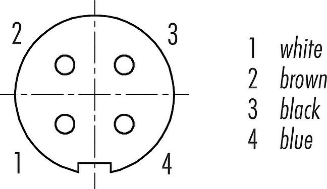 联系安排 (外掛程式側) M9 弯角孔头电缆连接器, 极数: 4, 屏蔽, 预铸电缆, IP67, PUR, 黑色, 5x0.25mm², 2m