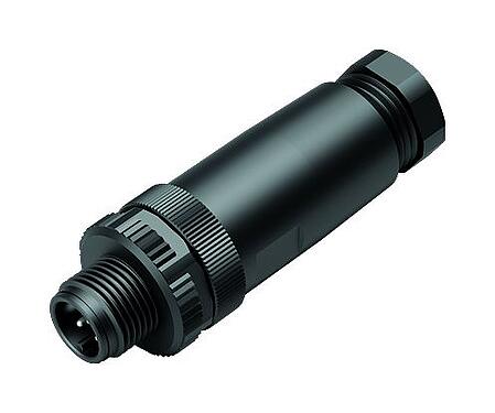 插图 M12 直头针头电缆连接器, 极数: 4, 6.0-8.0mm, 非屏蔽, 螺钉接线, IP67, UL 2238