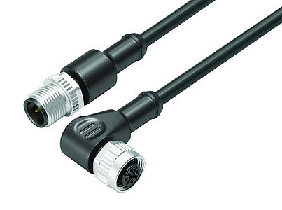 Automation Technology - Sensors and Actuators--Connecting cable male cable connector - female angled connector_VL_KSM12-77-3429_WDM12-3434-50003_black
