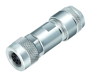 M9 Female cable connector, Contacts: 5, 4.0-5.5 mm, shieldable, solder, IP67, iris spring