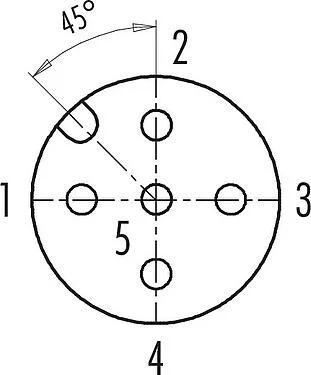 联系安排 (外掛程式側) M12 弯角孔头电缆连接器, 极数: 5, 4.0-6.0mm, 非屏蔽, 螺钉接线, IP67, UL 2238