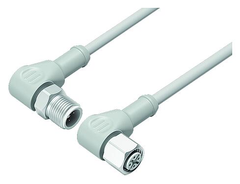 插图 M12 连接线束 针头弯角连接器-孔头弯角电缆连接器, 极数: 12, 非屏蔽, 预铸电缆, IP67/IP69K, Ecolab, 符合FDA, 特殊TPE, 灰色, 12x0.25mm², 食品工业, 不锈钢, 2m