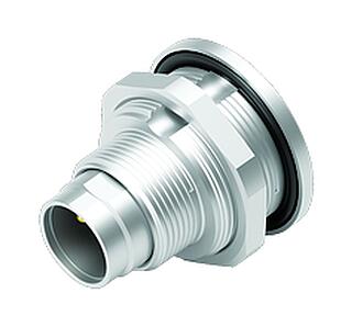 M9 Male panel mount connector, Contacts: 2, unshielded, solder, IP67, M12x0.5, Rear mounting, potted