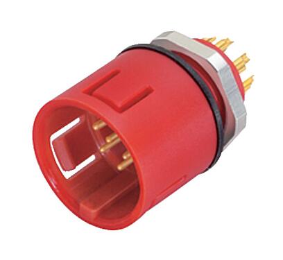 Illustration Snap-In Male panel mount connector, Contacts: 12, unshielded, solder, IP67, UL 2238, VDE, M12x1.0, Front mounting
