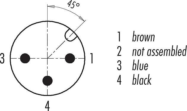 Contact arrangement (Plug-in side) M12 Male angled connector, Contacts: 3, unshielded, moulded on the cable, IP68/IP69K, PUR, black, 3 x 0.34 mm², for welding applications, 5 m