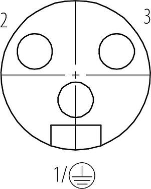 联系安排 (外掛程式側) 7/8" 弯角孔头电缆连接器, 极数: 2+PE, 10.0-12.0mm, 非屏蔽, 螺钉接线, IP67, UL 2238, VDE