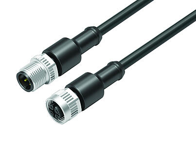 Automation Technology - Sensors and Actuators--Connecting cable male cable connector - female cable connector_VL_KSM12-77-3429_KDM12-3430-50004_black