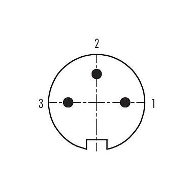 联系安排 (外掛程式側) 09 4807 80 03 - Push Pull 针头法兰座, 极数: 3, 非屏蔽, 焊接, IP67, 板前安装
