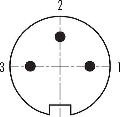 Contact arrangement (Plug-in side) Push Pull Male panel mount connector, Contacts: 3, unshielded, solder, IP40, M21x1,0, Front mounting