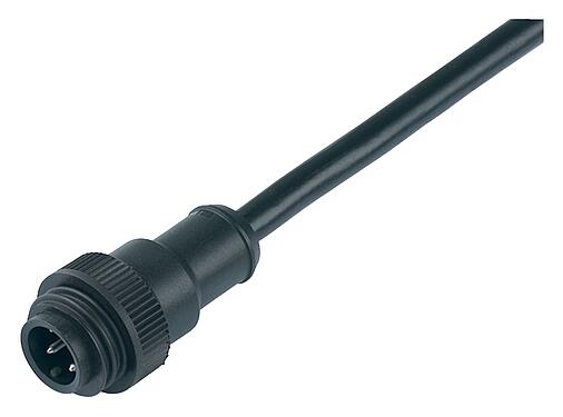 Illustration 79 0235 20 07 - RD24 Male cable connector, Contacts: 6+PE, unshielded, moulded on the cable, IP67, PVC, black, 7 x 0.75 mm², 2 m